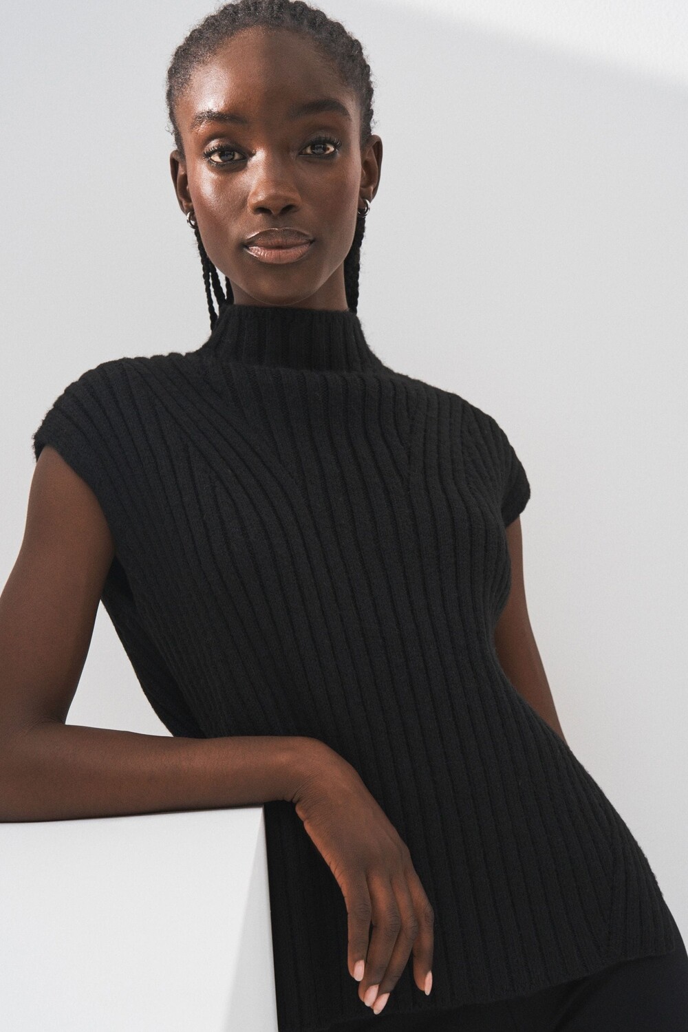 

Майка с водолазкой в рубчик Next, черный