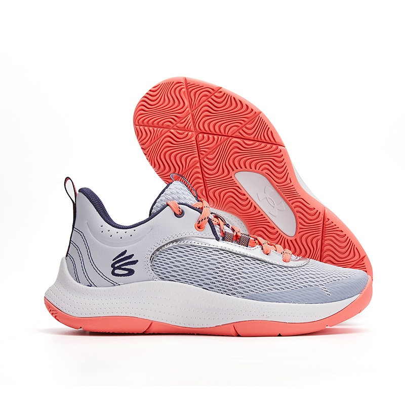 Кроссовки детские баскетбольные Under Armour Curry 9 с противоскользящей амортизацией, устойчивые к истиранию, низкие, черно-серые — фото 4