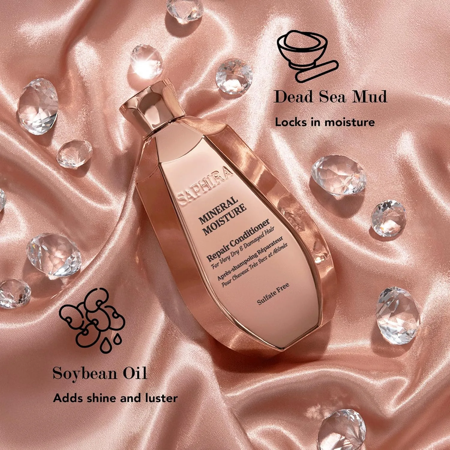 Кондиционер Saphira Mineral Moisture Repair с минералами Мертвого моря для очень сухих и поврежденных волос, 250 мл 251 мл (1 шт.) — фото 4