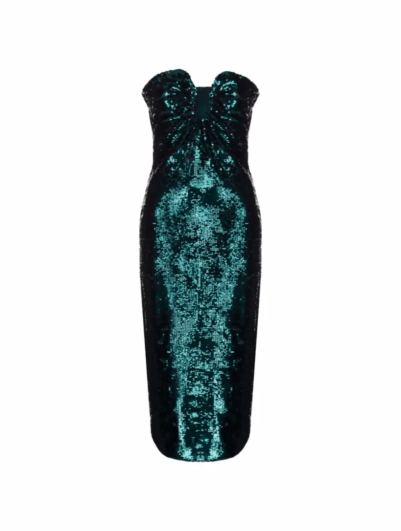 

Платье миди с пайетками Roland Mouret, зелёный