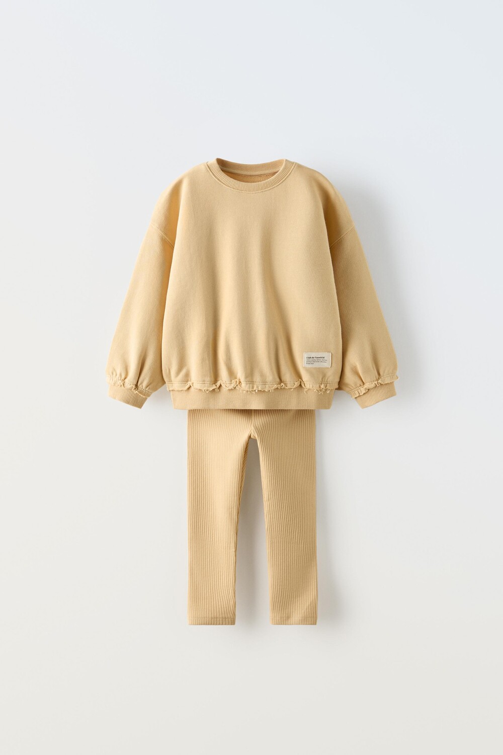 

Свободный спортивный свитер и леггинсы в комплекте ZARA, цвет mustard