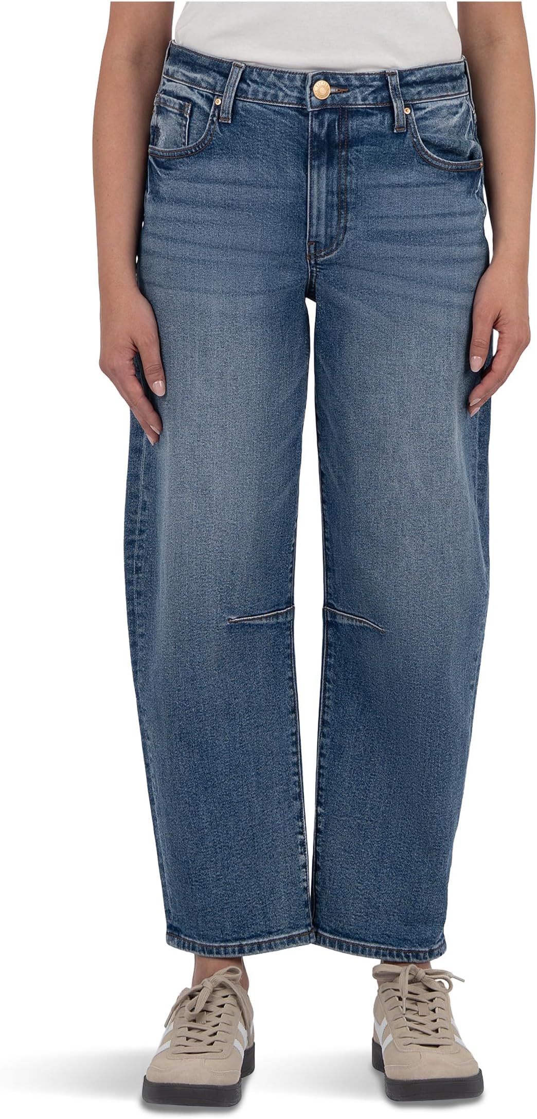 

Джинсы KUT from the Kloth Petite Ashley High Rise Slouchy Barrel Straight Leg, цвет Improving
