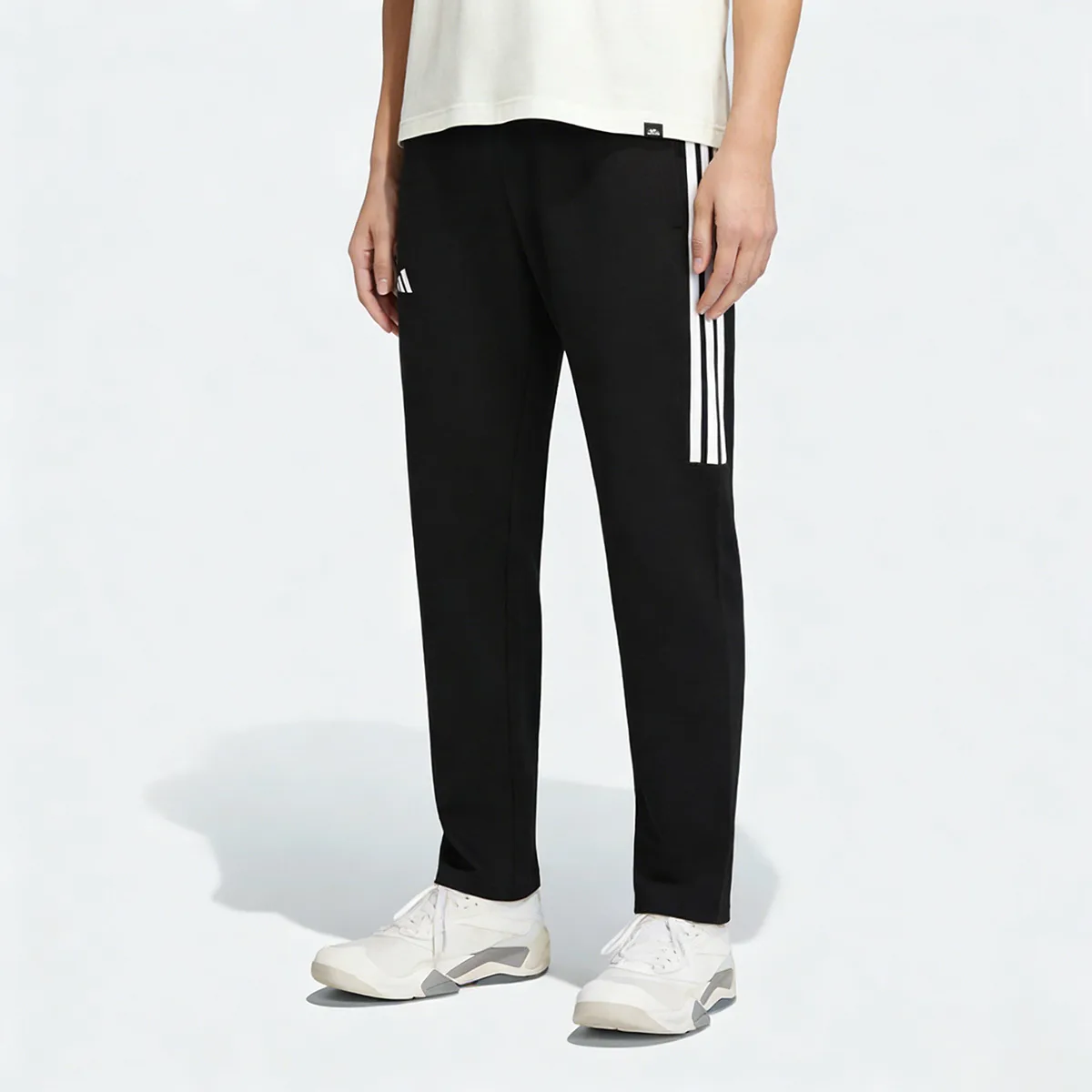 Adidas Трикотажные спортивные штаны унисекс TR41CS черно-белые умеренно прямого кроя — фото 4