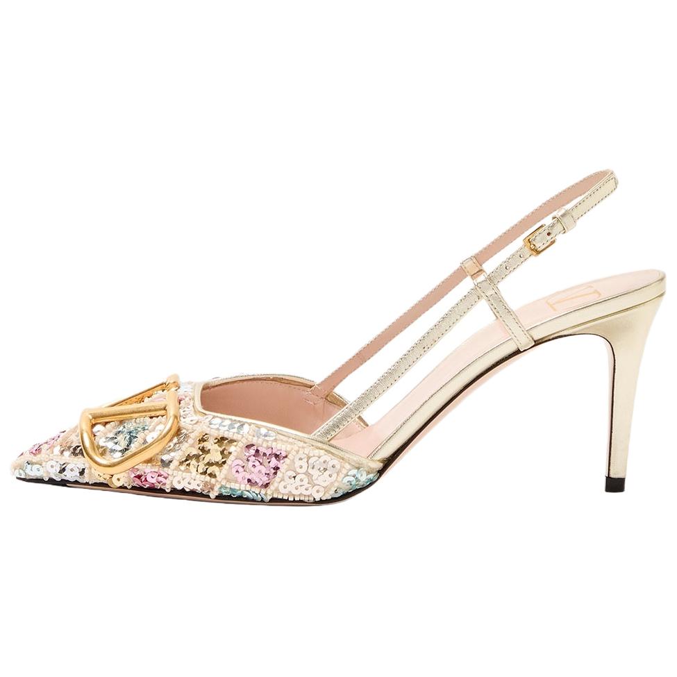 Valentino VLogo Signature Slim Heel High Heels 8cm Women's White