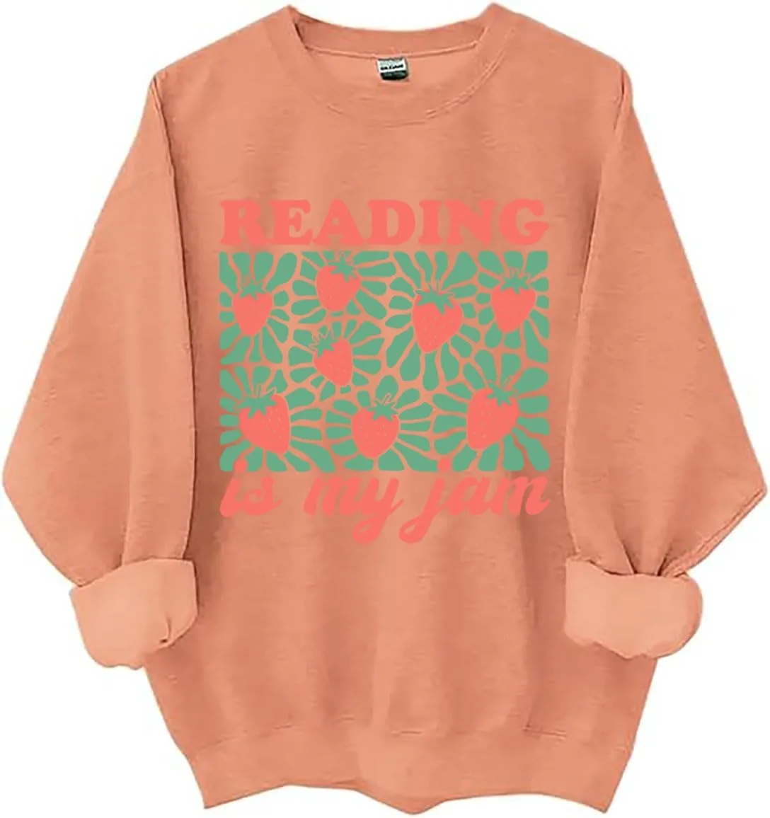 

Свитшот Reading Is My Jam с клубничным принтом Czbic
