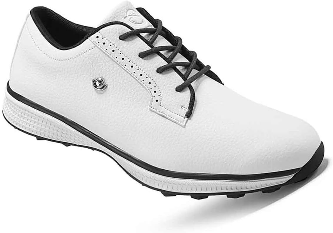 

Мужские гольф-туфли VEACAM без шпилек, удобные кожаные кроссовки для прогулок и спорта на открытом воздухе, белый