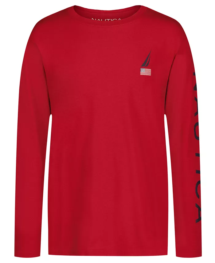 

Мальчики 8-20 USA J-Class лонгслив с принтом Nautica, красный