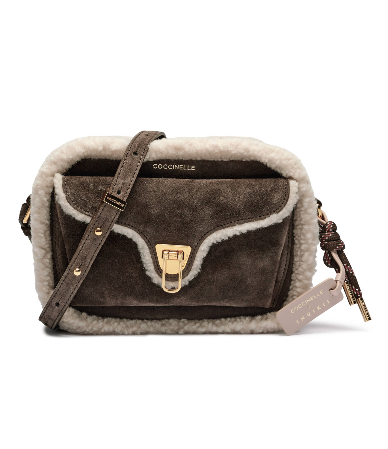 

Сумка-мессенджер Coccinelle x Inuikii Shearling, коричневый