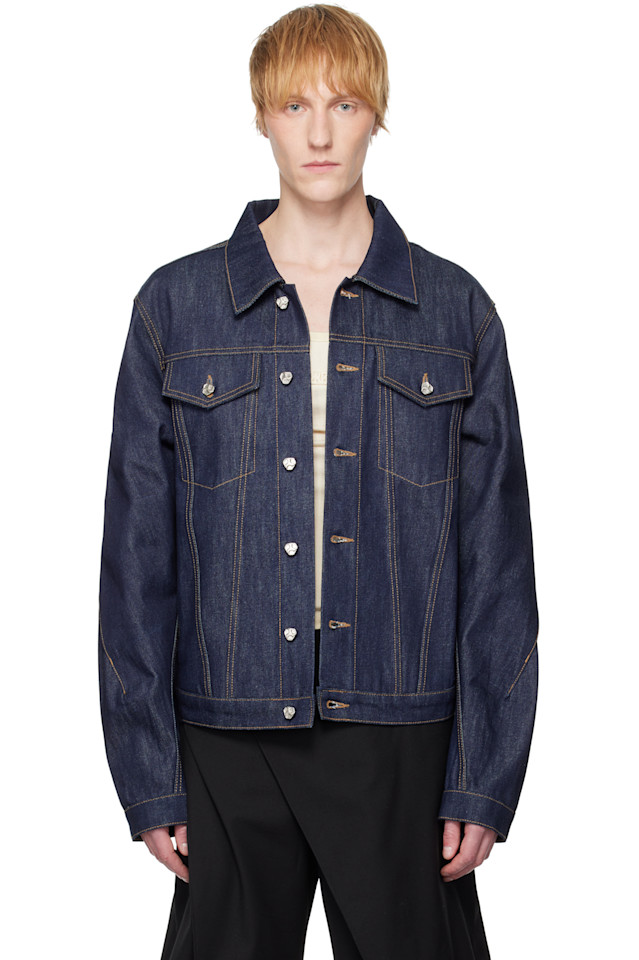 

эксклюзивная синяя джинсовая куртка Ssense Cmmawear, цвет raw denim