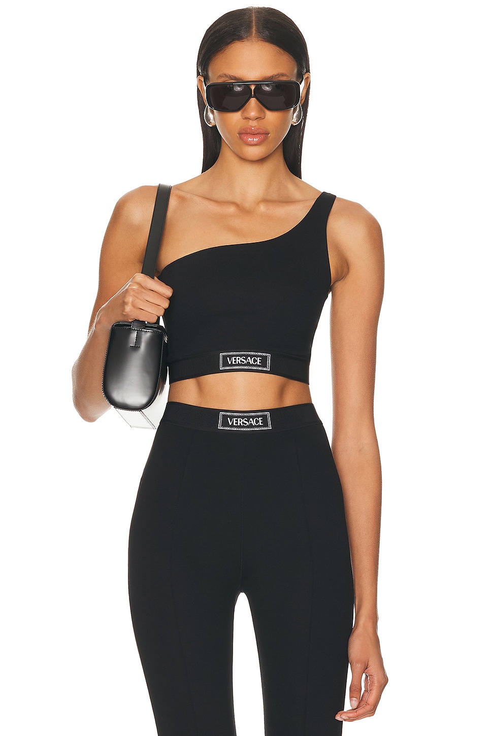 

Спортивный бюстгальтер с одним плечом Versace, Black