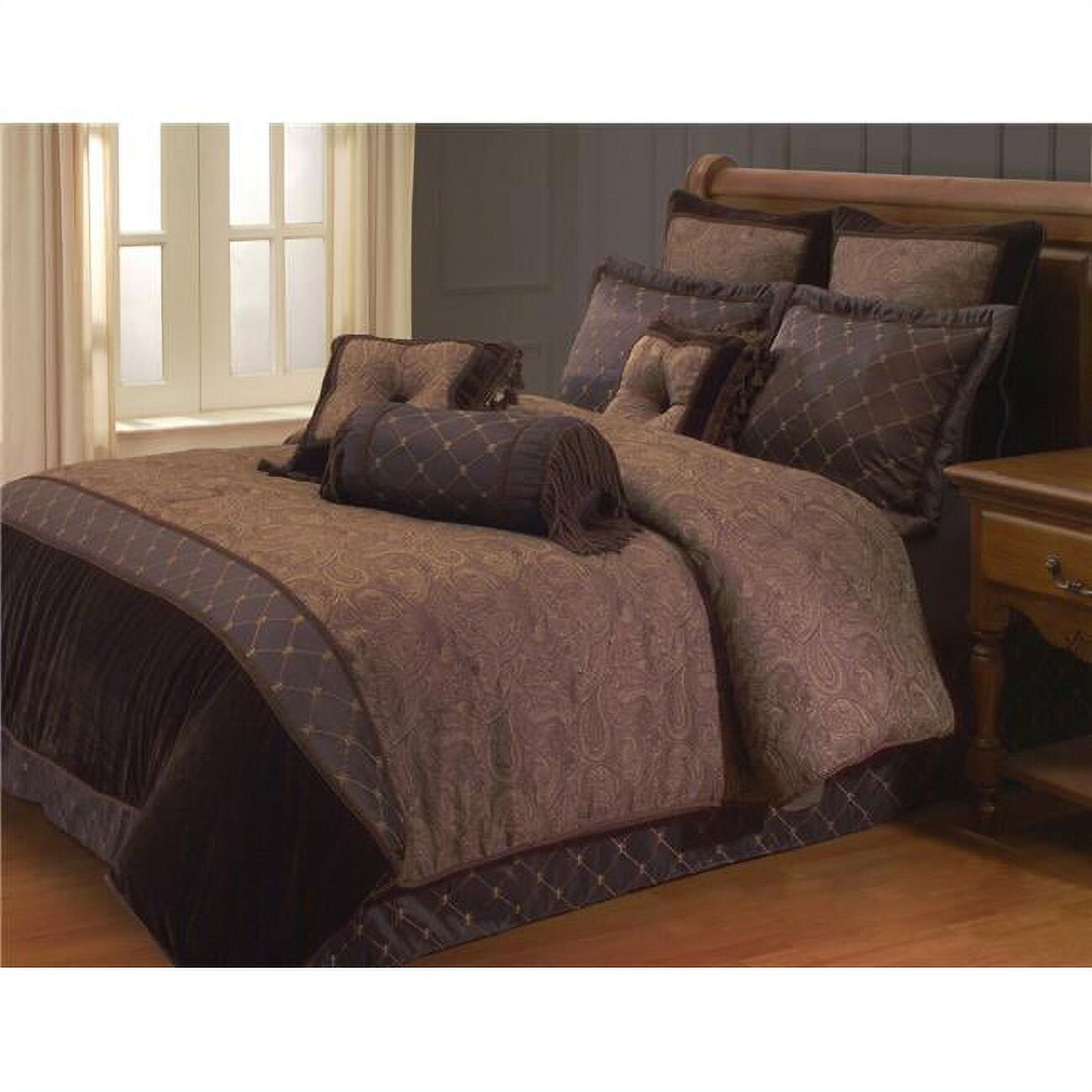 

Riverbrook Home Buta Brown Paisley Набор одеял размера «queen-size» из 9 предметов, для взрослых, цвет Brown