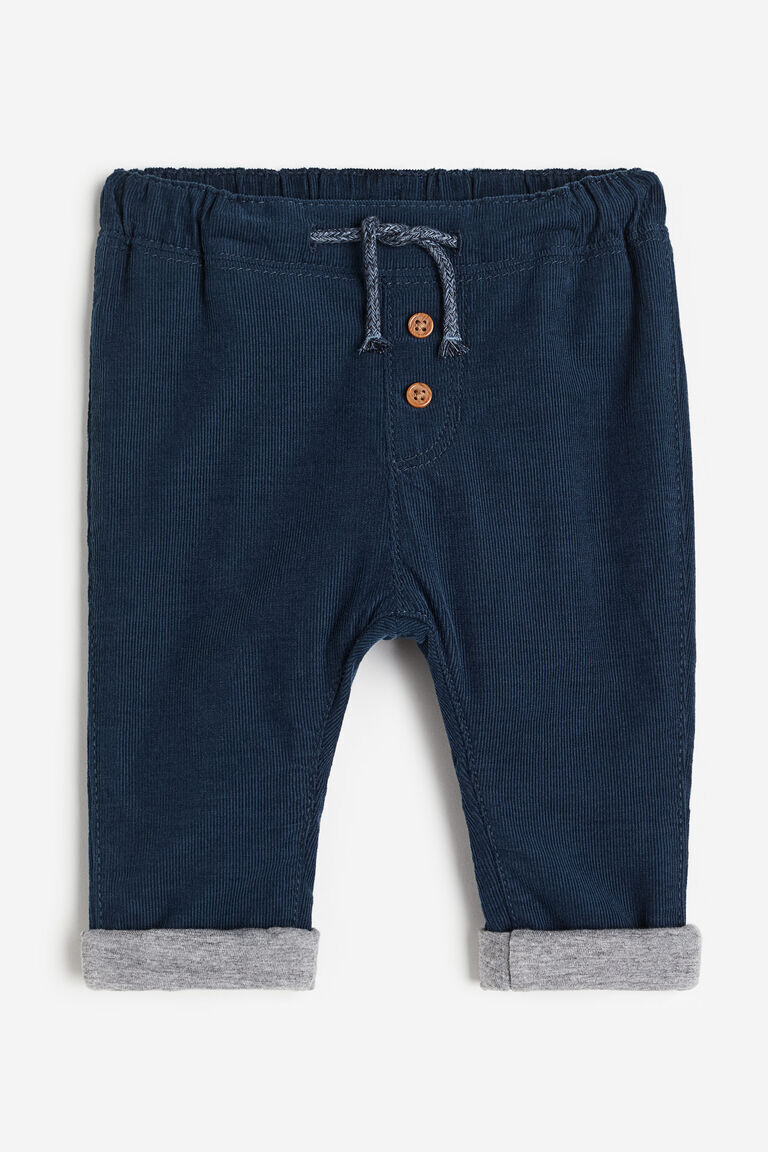 

Вельветовые брюки на подкладке H&M, синий