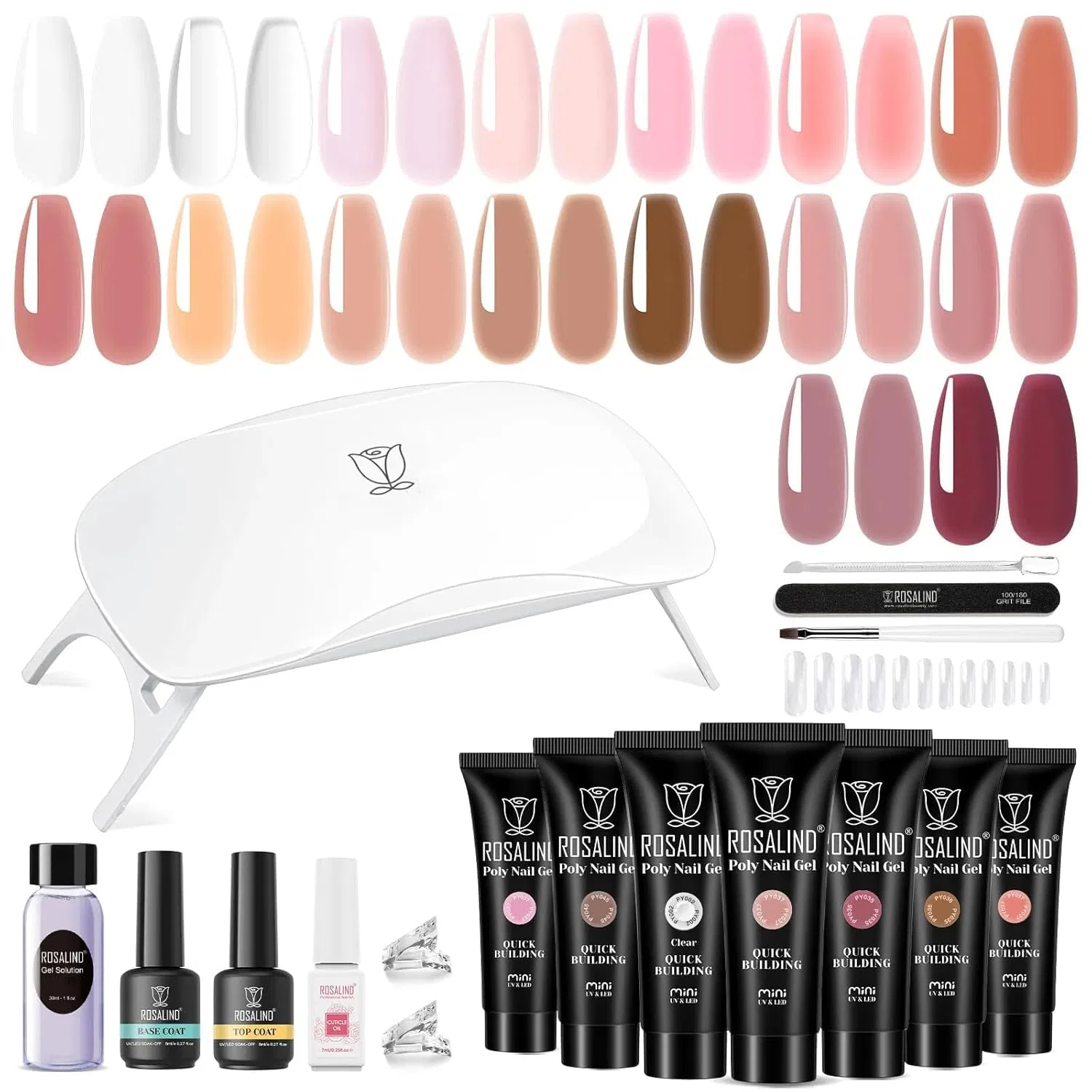 Стартовый набор для наращивания ногтей «Poly Nail Gel» от ROSALIND Rosalind