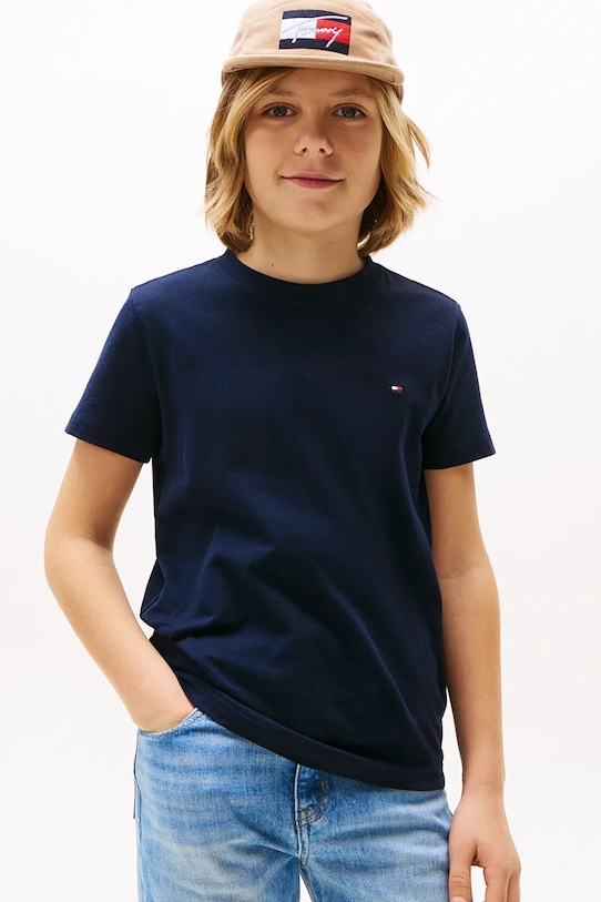 

Детская хлопковая футболка Tommy Hilfiger, темно-синий