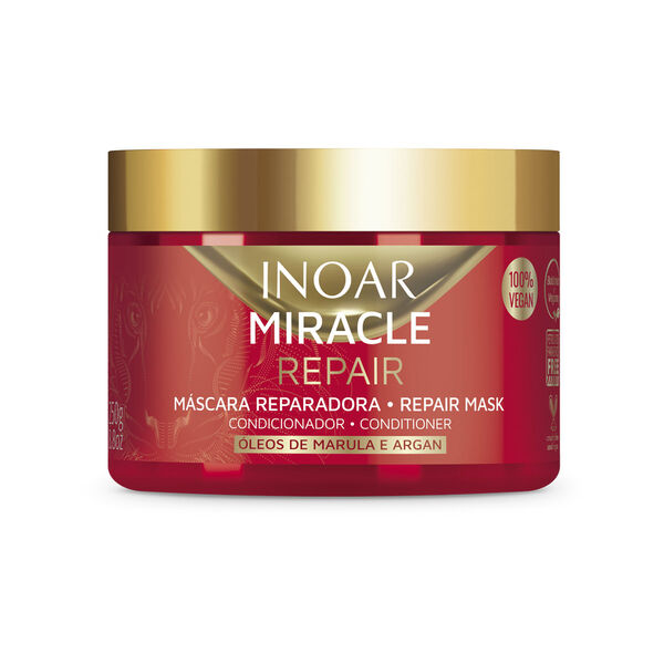 

Восстанавливающая маска для сухих и поврежденных волос, 500 мл Inoar Miracle repair