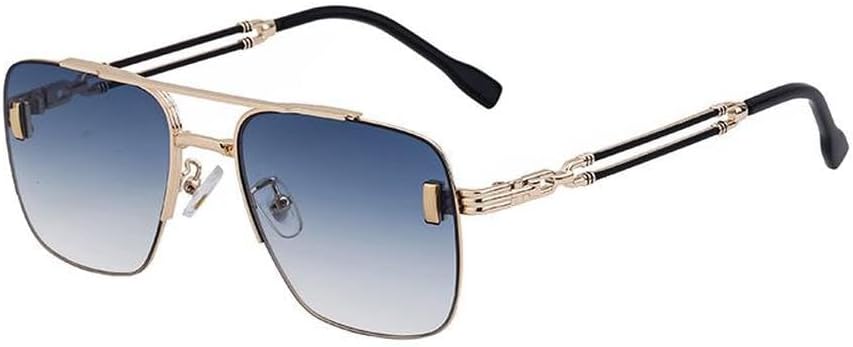 

Большие солнцезащитные очки для мужчин, крупная оправа, роскошные классические очки в металлической оправе, солнцезащитные очки для вождения, ретро-очки LVTFCO, C5goldblue