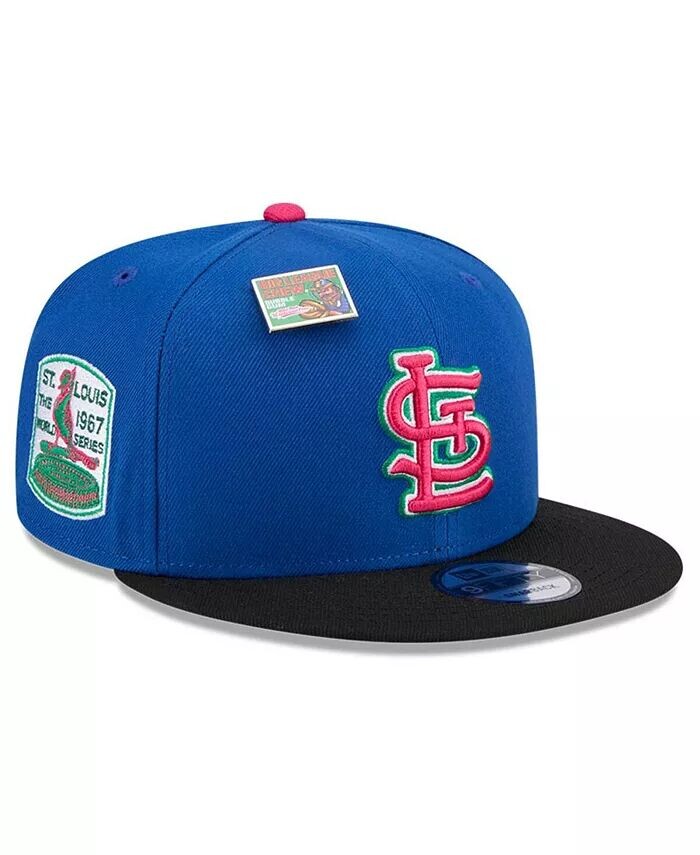 

Мужская королевская/черная кепка-кнопка St. Louis Cardinals с арбузом Big League Chew Flavor Pack 9FIFTY New Era