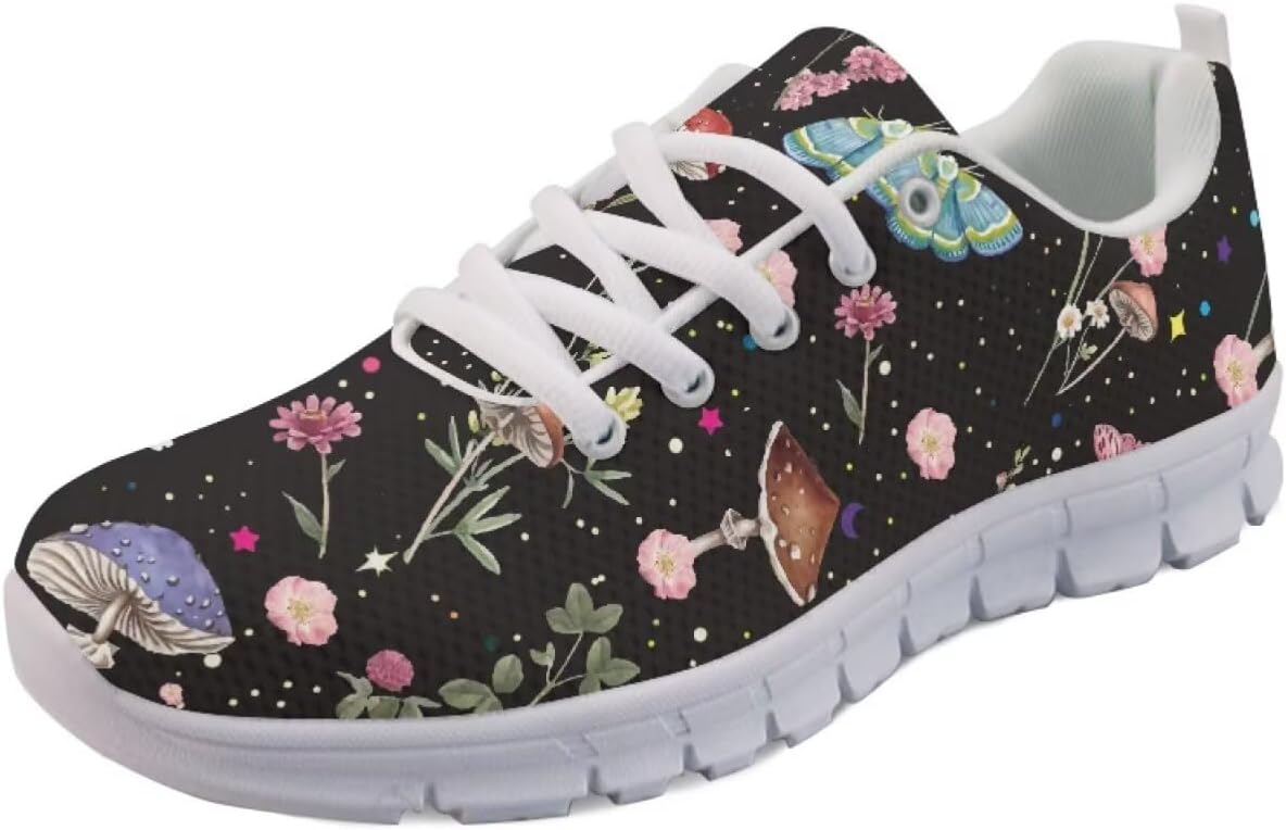 

Женские кроссовки с мягкой подошвой для спорта, фитнеса, путешествий, работы, прогулок и тенниса Getelinseng, Mushroom Flower