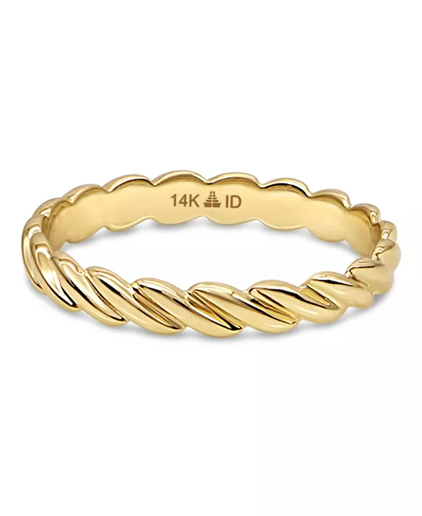 

Кольцо в виде витой веревки из 14-каратного золота, размер 6, вес около 1,9 грамма Devata, gold