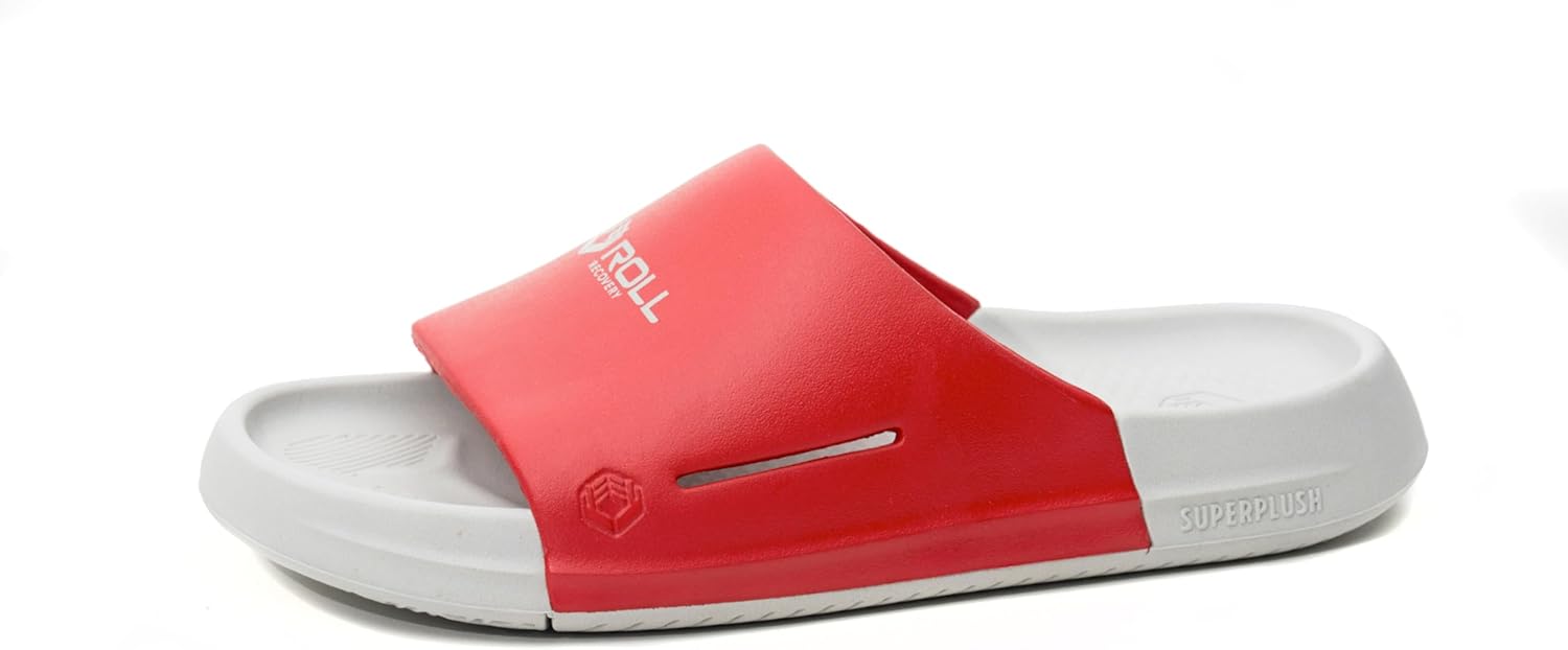 

Мужские спортивные сандалии для восстановления ROLL, Помогают снять напряжение с ахиллова сухожилия и при подошвенном фасците SUPERPLUSH Roll Recovery, Cardinal/Moon