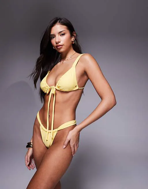 

Лимонно-желтые плавки бикини со сборками по бокам Candypants, Желтый, Лимонно-желтые плавки бикини со сборками по бокам Candypants