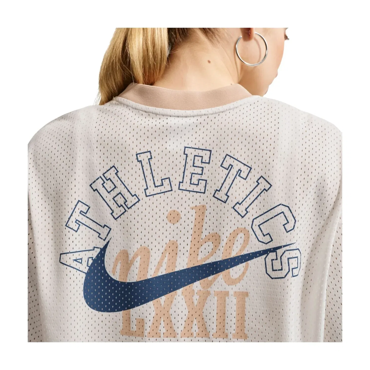 Футболка Nike NSW Heritage Festival Crop Mesh Jersey 'Sail Linen' IR1650-133, белый — фото 3