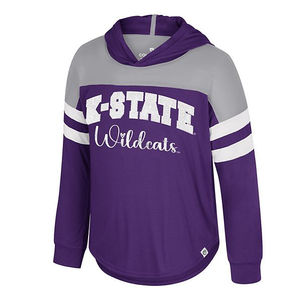 Детская толстовка с длинным рукавом Kansas State Wildcats в фиолетовом цвете Colosseum — фото 3