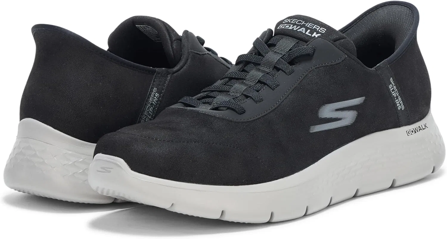 Мужские слипоны Skechers Hands Free Go Walk Flex - кроссовки Hands Up, Black — фото 3