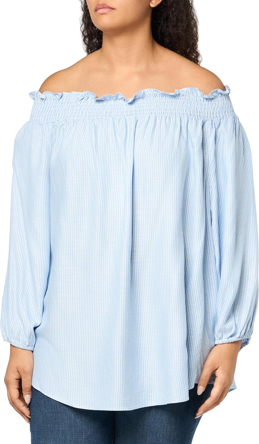 

Женская полосатая блузка с открытыми плечами от Tommy Hilfiger, Blue/Ivory