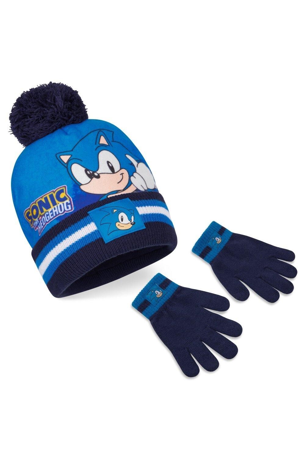 

Зимний комплект: шапка и перчатки Sonic the Hedgehog, мультиколор