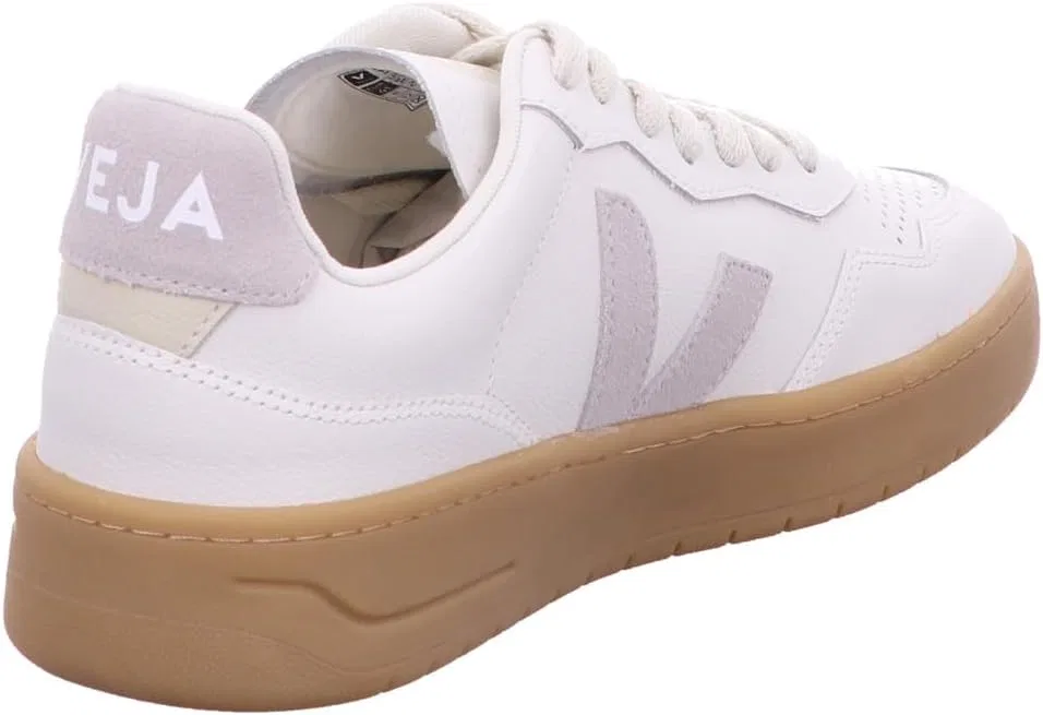 Кроссовки Veja V-90 O.T. Leather Extra White Light Grey Natural — фото 2
