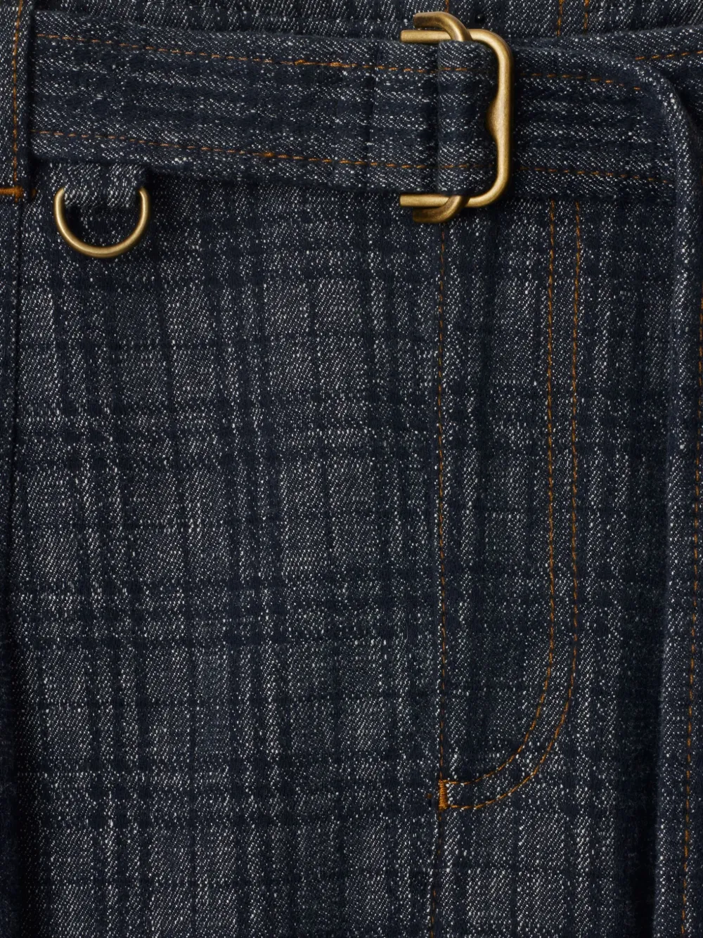 Джинсы BURBERRY, широкие, клетчатые, синий — фото 2
