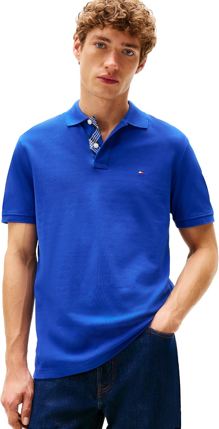 

Мужские поло Tommy Hilfiger с коротким рукавом, повседневные, классического кроя, с эластичной тканью и скрытой планкой, Wedge Blue, Синий, Мужские поло Tommy Hilfiger с коротким рукавом, повседневные, классического кроя, с эластичной тканью и скрытой пла