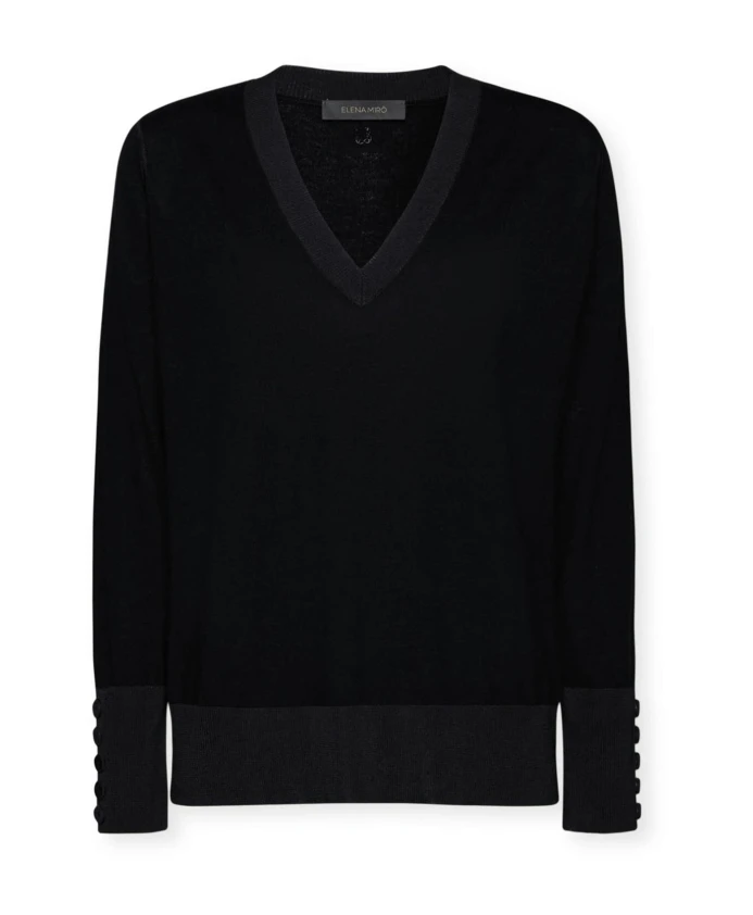 

Мягкий шерстяной свитер Elena Mirã², черный