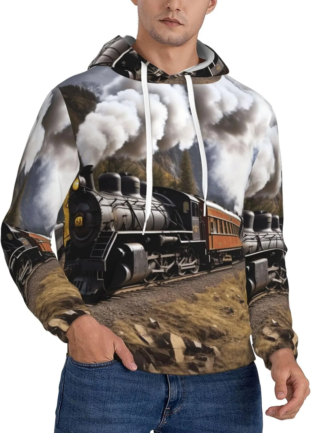 

Мужская флисовая толстовка с капюшоном и карманами HJTRW