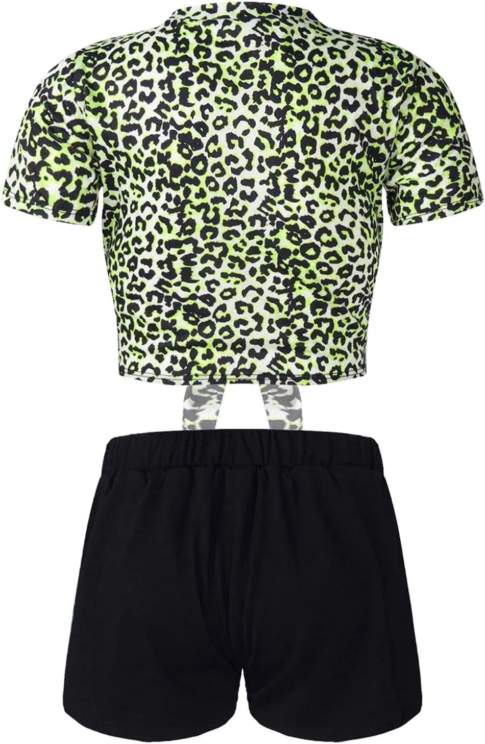 Детский спортивный костюм с леопардовым принтом Kaerm, 2 предмета, Chartreuse Leopard — фото 2