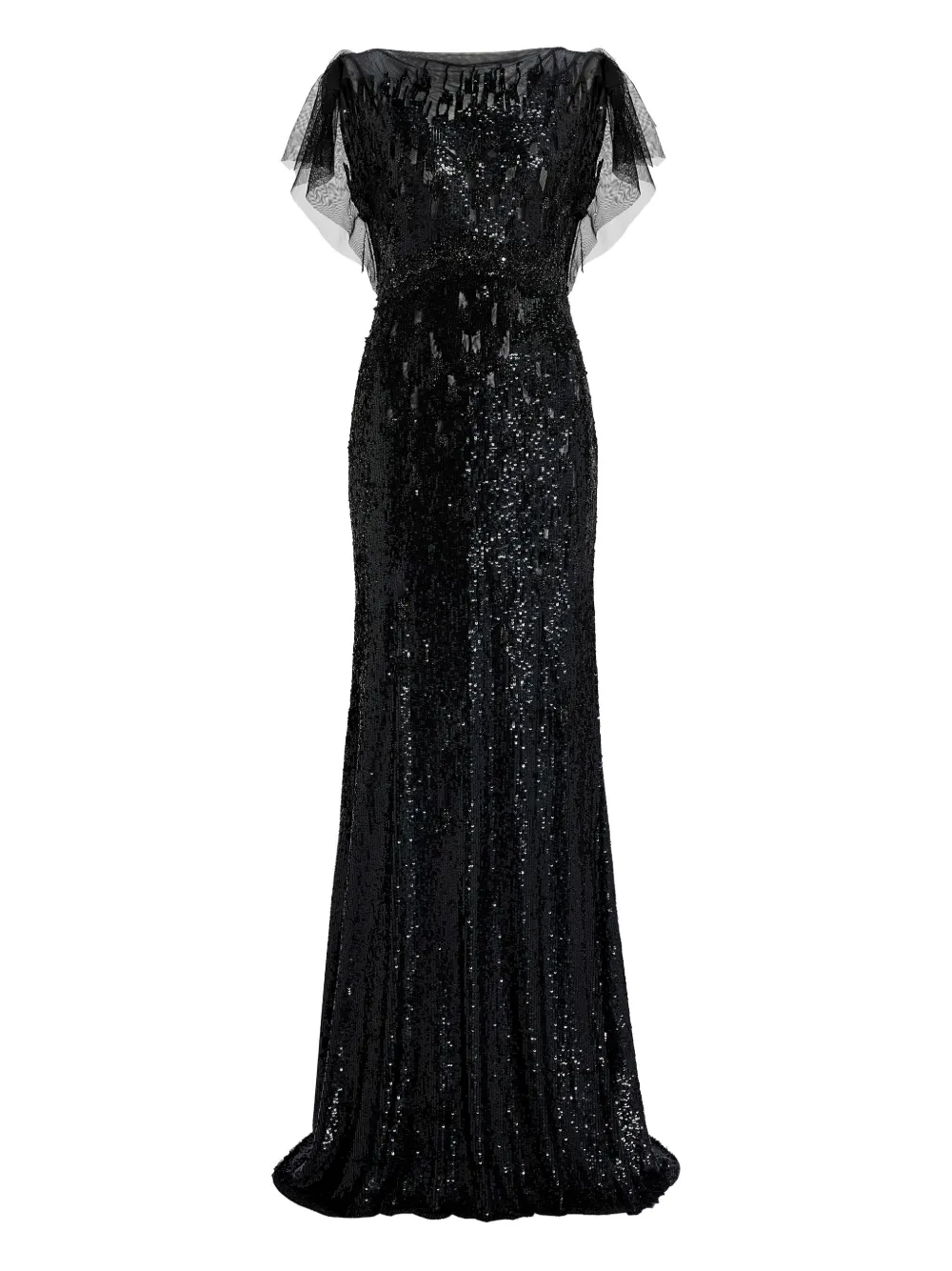 

Платье Bonnie из тюля, расшитое пайетками Jenny Packham, черный