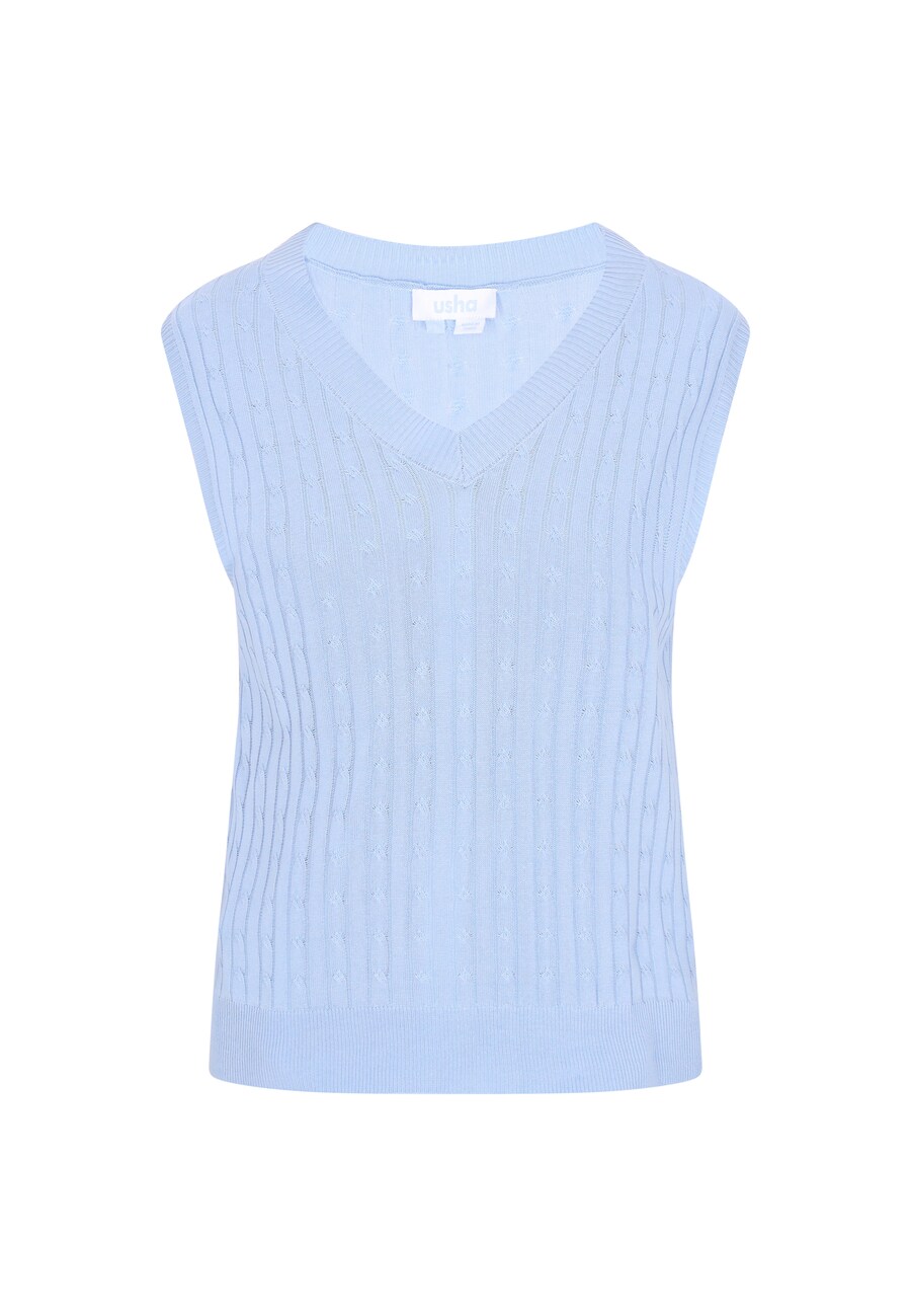 

Вязаный жилет usha BLUE LABEL Everyday Fashion, светло-синий