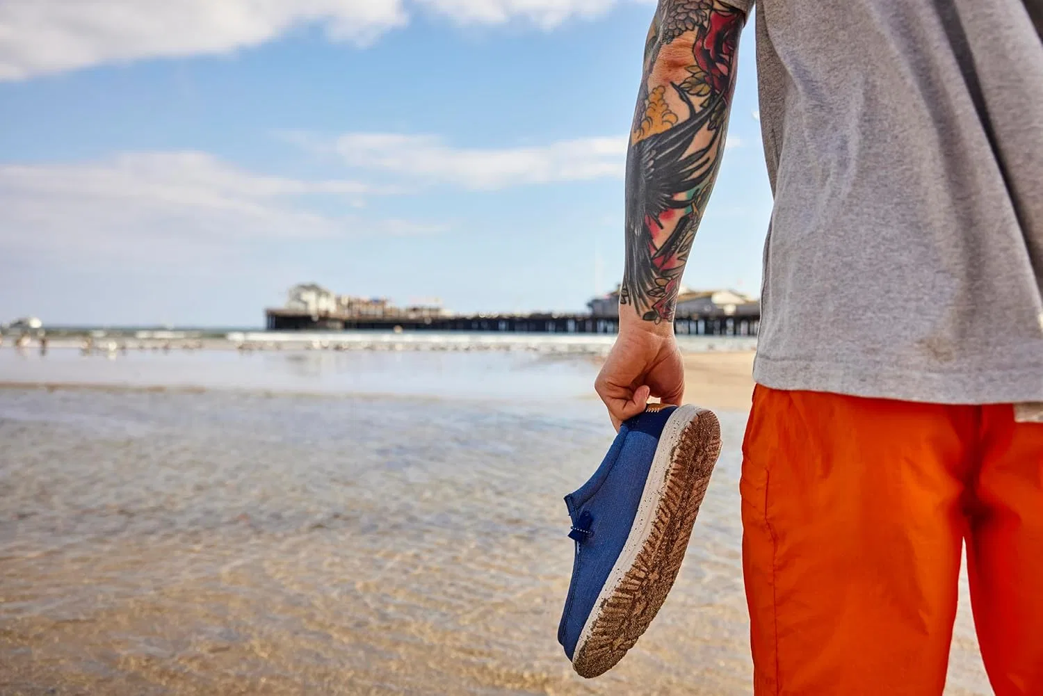 HEYDUDE Туфли Hey Dude Wally Washed Canvas Blue — фото 3