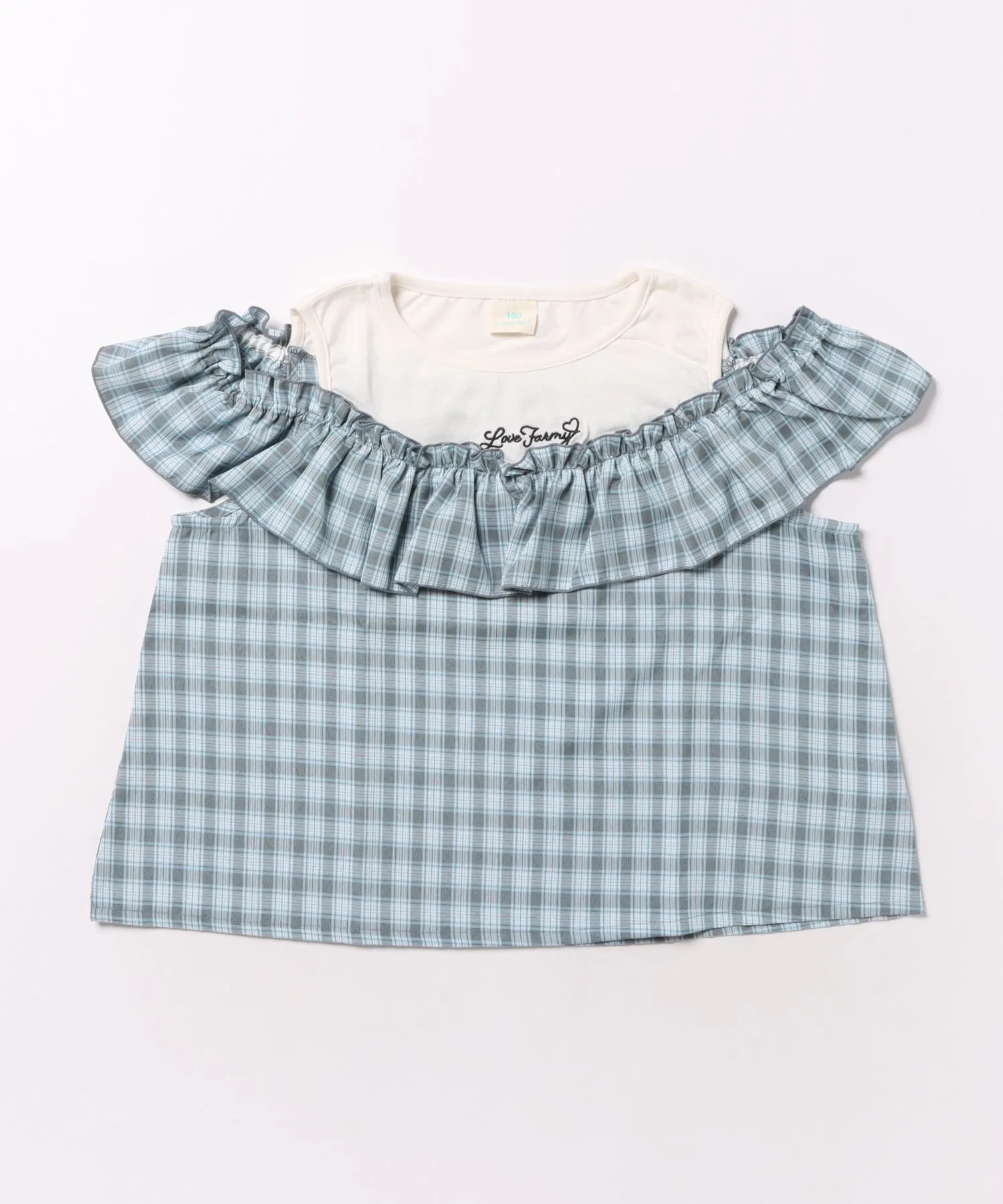 Детская футболка FARMY с открытыми плечами и рюшами — фото 3