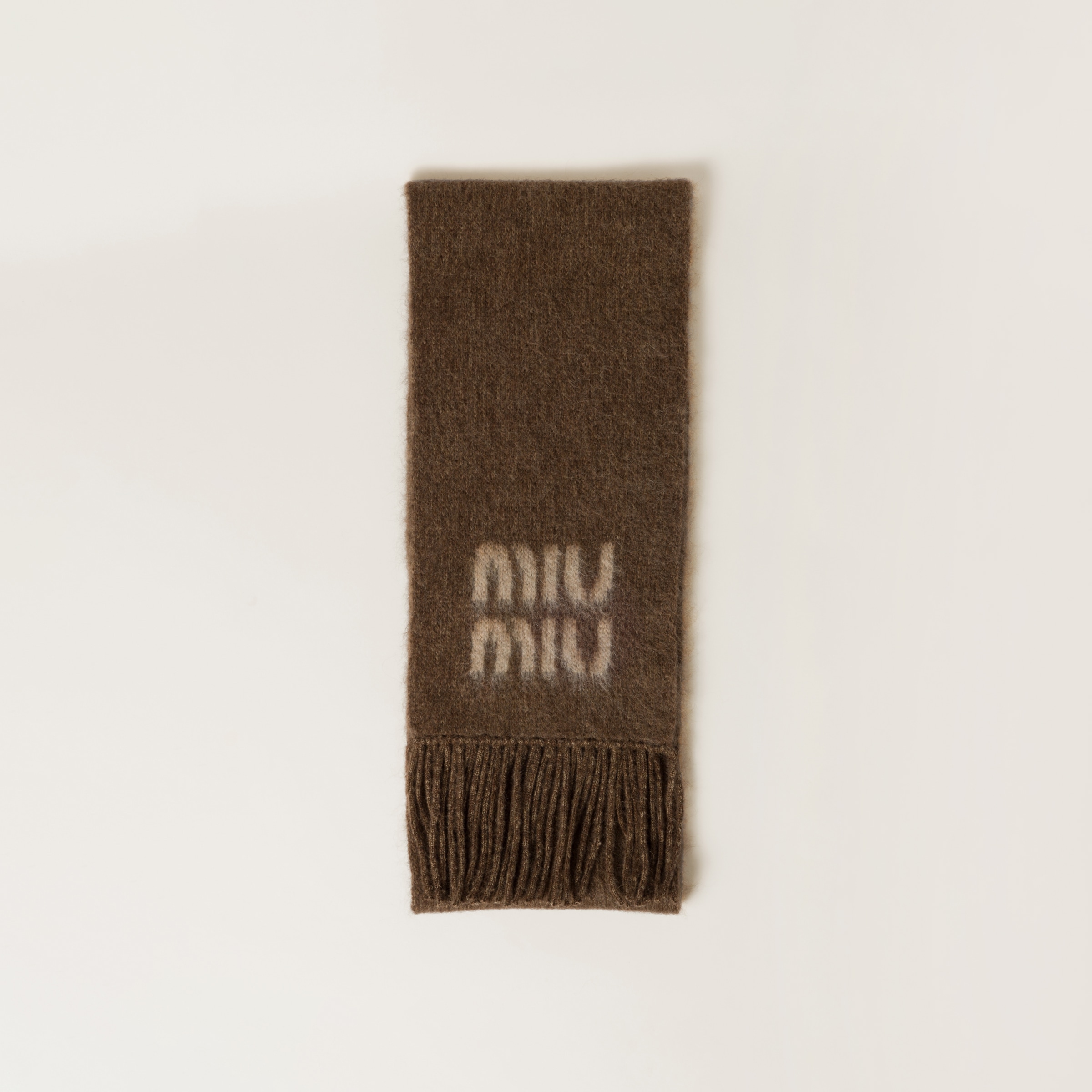 

Шарф из шерсти и мохера MIU MIU, табак