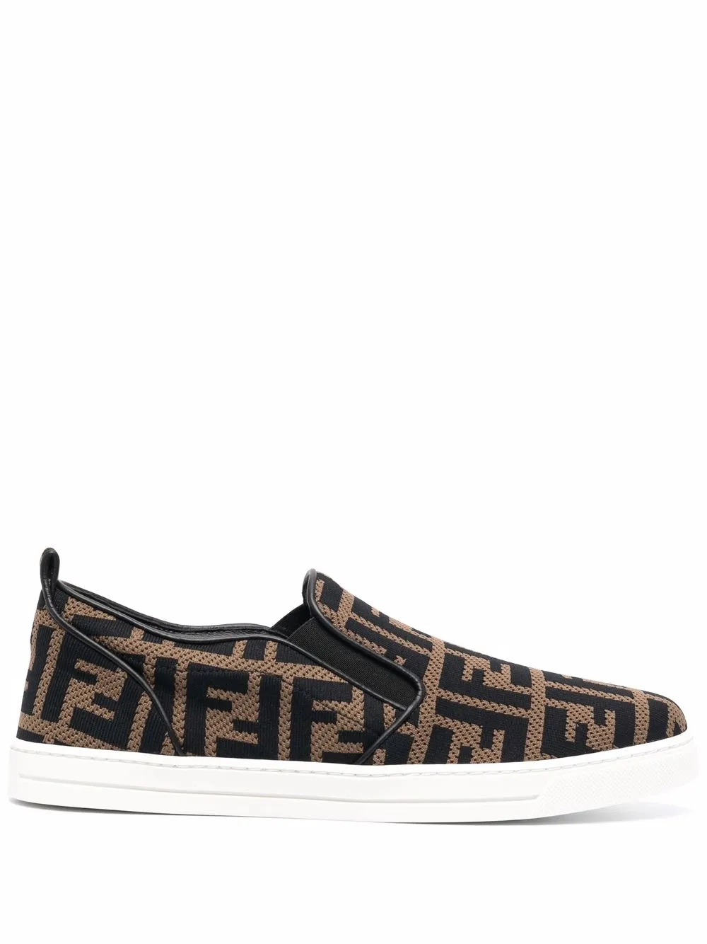 

Слипоны с логотипом FF FENDI KIDS, коричневый