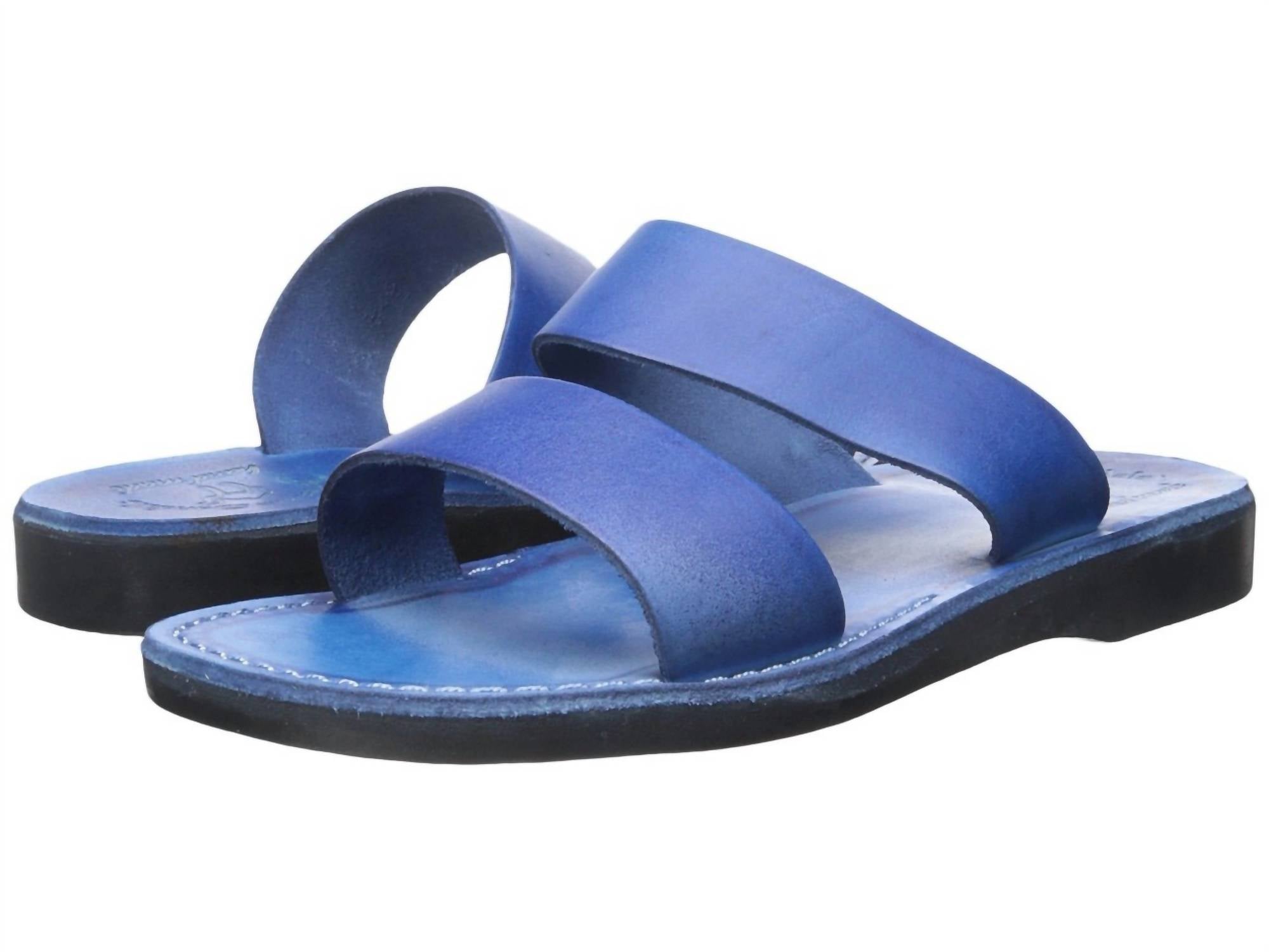 Aviv Rubber Slide In Blue Jerusalem Sandals