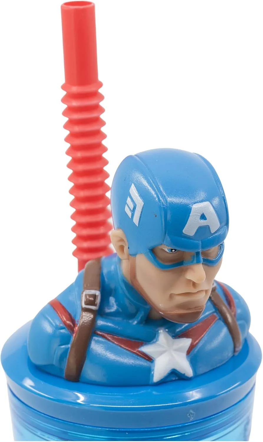 Кружка Marvel Captain America 360 мл для детей со встроенной трубочкой и 3D-персонажами Stor — фото 4