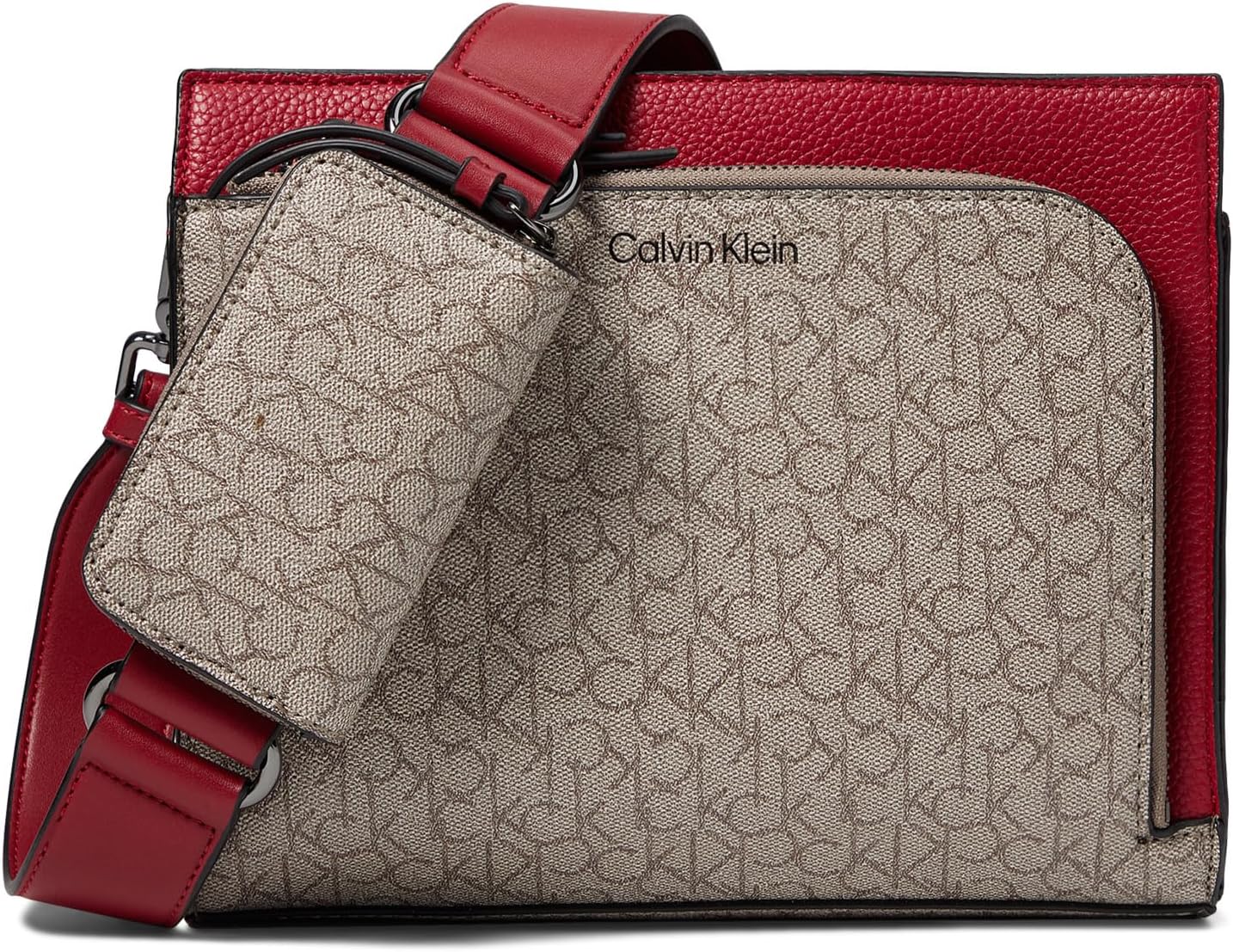 

Сумка кросс-боди Calvin Klein Bay Crossbody, цвет Mini Textured Almond/Taupe/Ruby