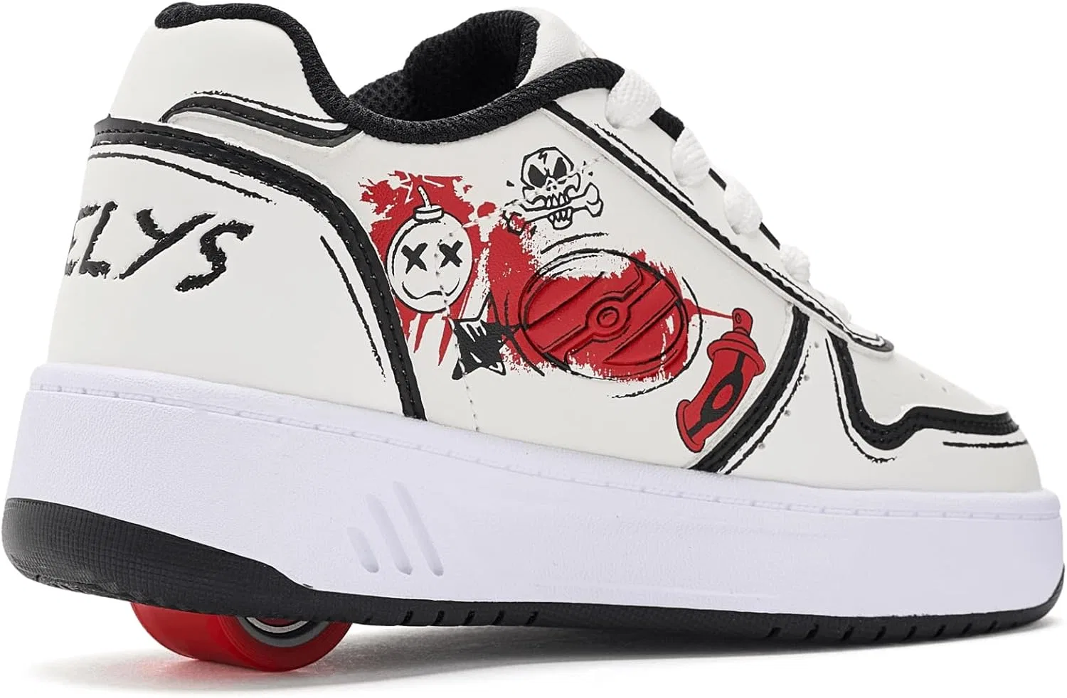 Кроссовки на колесиках HEELYS, белый/черный/красный — фото 3