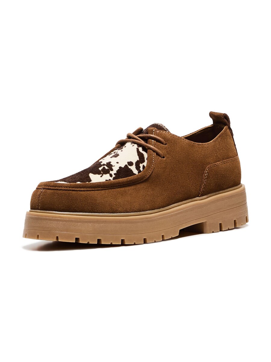 

Туфли на шнуровке Bershka, цвет Brown/Dark brown