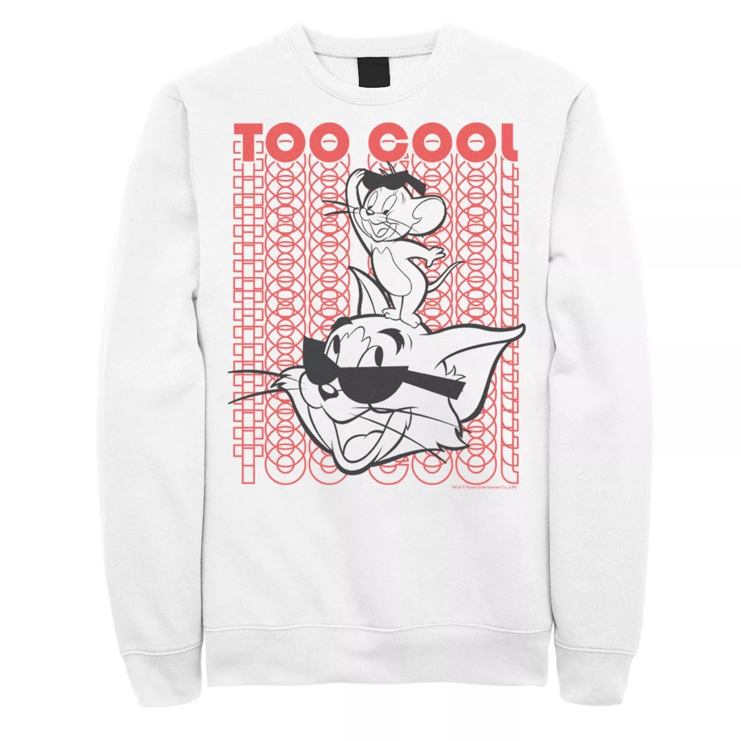 

Мужской свитшот с портретом Tom And Jerry Too Cool Word Stack Licensed Character