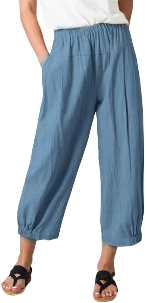 

Женские брюки MARSVOVO с высокой талией и кулиской, прямые широкие