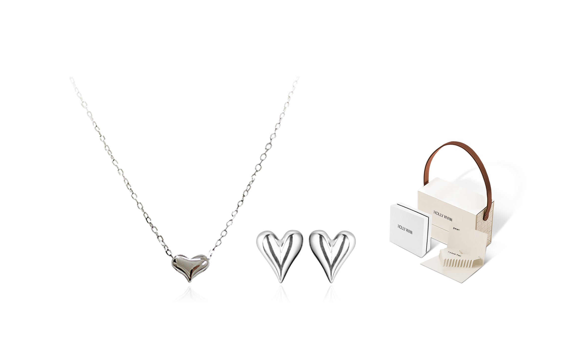 

HOLLY RYAN Сердце из серебра 925 пробы с гладкой отделкой, женская мода, минималистичный стиль, универсальный кулон в форме сердца